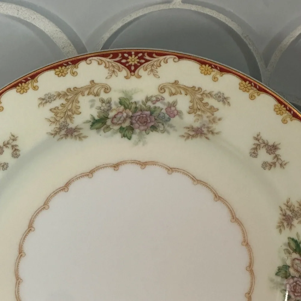 Occupied Japan Vintage Noritake China Cardinal Rose 7 5/8” Salad Plate